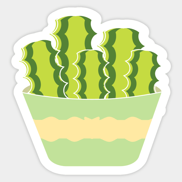 Cute green cactus in a pot Sticker by Aoxydesign